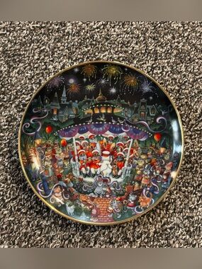"Purr-cussion Section" Collectible Plate - Bill Bell's Holiday Cats Plate
